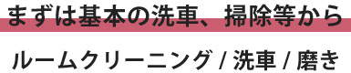 まずは基本の洗車、掃除等から ルームクリーニング / 洗車 / 磨き